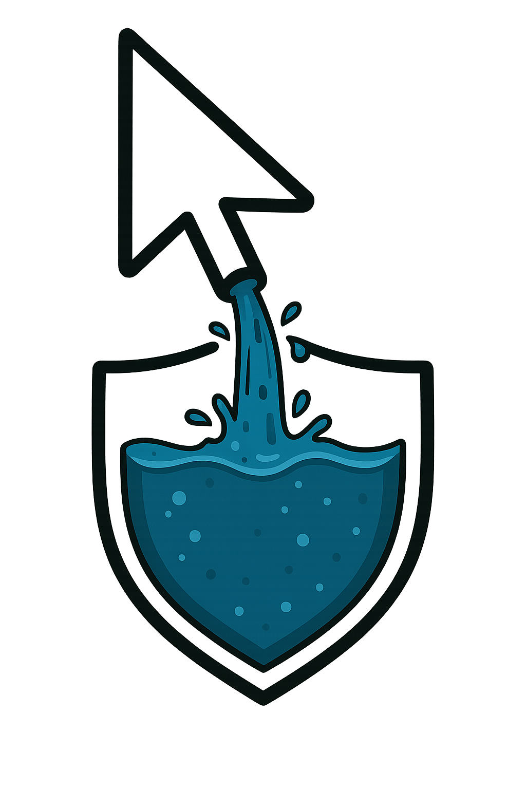 Water-Filled Pointer Shield graphic